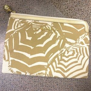 Lilly Pulitzer Tan and Cream Cosmetic Bag